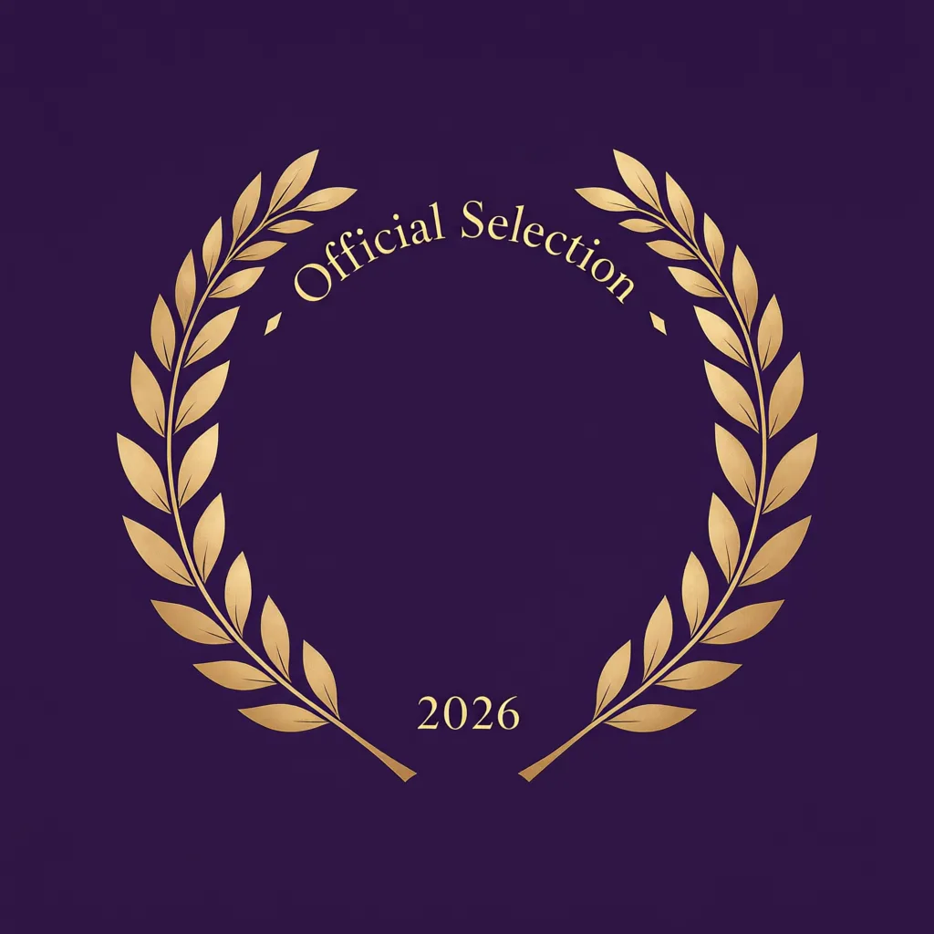 Example image made with Qwen Image 3: Minimalist film festival laurel badge with the text 'Official Selection 2026', gold on deep purple.